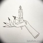 эскиз тату свеча и пальцы 12.08.2019 №001 - sketch tattoo candle and fingers - tatufoto.com