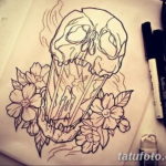 эскиз тату свеча и череп 12.08.2019 №005 - sketch tattoo candle and skull - tatufoto.com