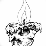 эскиз тату свеча и череп 12.08.2019 №006 - sketch tattoo candle and skull - tatufoto.com