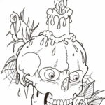 эскиз тату свеча и череп 12.08.2019 №010 - sketch tattoo candle and skull - tatufoto.com