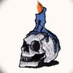 эскиз тату свеча и череп 12.08.2019 №022 - sketch tattoo candle and skull - tatufoto.com