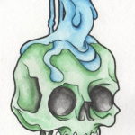 эскиз тату свеча и череп 12.08.2019 №040 - sketch tattoo candle and skull - tatufoto.com