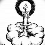 эскизы тату свеча вариант 12.08.2019 №009 - sketch tattoo candle - tatufoto.com