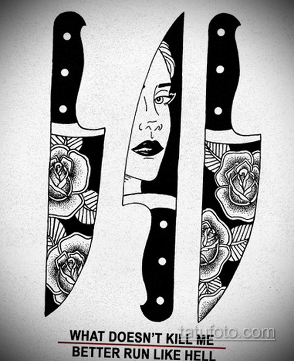 эскиз для тату кухонный нож 23.09.2019 № 006 - sketch for tattoo kitchen kn...