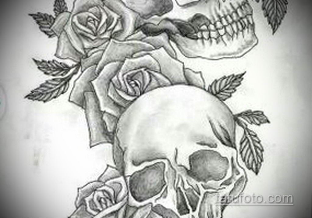 Eskiz Tatu Cherep S Rozami 17 09 2019 028 Sketch Tattoo Skull With Roses Tatufoto Com Tatufoto Com