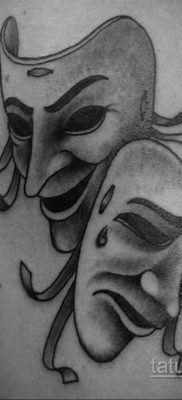 Вариант тату с театральной маской 09.09.2019 №001 — tattoo masks — tatufoto.com