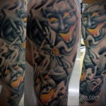 Пример две театральные маски тату 09.09.2019 №009 - tattoo theater masks - tatufoto.com