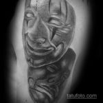Пример две театральные маски тату 09.09.2019 №010 - tattoo theater masks - tatufoto.com