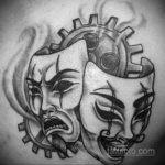 Пример театральные маски тату 09.09.2019 №011 - tattoo theater masks - tatufoto.com