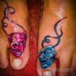Пример театральные маски тату 09.09.2019 №032 - tattoo theater masks - tatufoto.com
