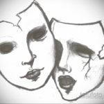 Пример эскиза театральная маска тату 09.09.2019 №008 - tattoo masks - tatufoto.com