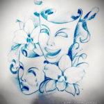 Пример эскиза театральная маска тату 09.09.2019 №015 - tattoo masks - tatufoto.com