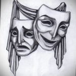 Пример эскиза театральная маска тату 09.09.2019 №018 - tattoo masks - tatufoto.com