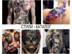 Фото тату в различных стилях: олдскул, японский, реализм, акварель. Идеи для тату на разных частях тела: рука, спина, грудь.