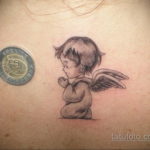 Тату маленький херувим для девушки 26.09.2019 №004 -cherub tattoo- tatufoto.com