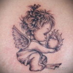 Тату маленький херувим для девушки 26.09.2019 №009 -cherub tattoo- tatufoto.com