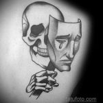 Фото тату маски театральные эскиз 09.09.2019 №009 - tattoo theater masks - tatufoto.com