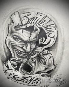 Фото тату маски театральные эскиз 09.09.2019 №027 - tattoo theater masks - tatufoto.com