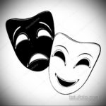 Фото тату маски театральные эскиз 09.09.2019 №034 - tattoo theater masks - tatufoto.com