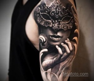 Фото тату театральные маски 09.09.2019 №008 - tattoo theater masks - tatufoto.com