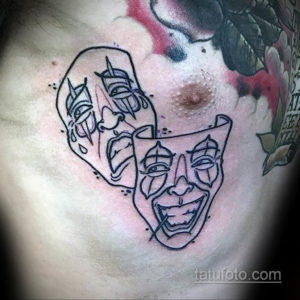 Фото тату театральные маски 09.09.2019 №024 - tattoo theater masks - tatufoto.com