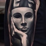 Фото тату театральные маски 09.09.2019 №025 - tattoo theater masks - tatufoto.com