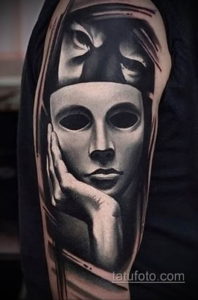 Фото тату театральные маски 09.09.2019 №025 - tattoo theater masks - tatufoto.com