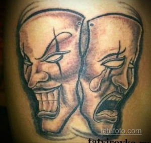 Фото тату театральные маски 09.09.2019 №030 - tattoo theater masks - tatufoto.com