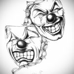 Фото тату театральные маски 09.09.2019 №033 - tattoo theater masks - tatufoto.com