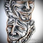 Фото тату театральные маски 09.09.2019 №034 - tattoo theater masks - tatufoto.com