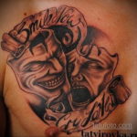 Фото тату театральные маски 09.09.2019 №039 - tattoo theater masks - tatufoto.com