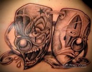 Фото тату театральные маски 09.09.2019 №047 - tattoo theater masks - tatufoto.com