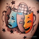 Фото тату театральные маски 09.09.2019 №049 - tattoo theater masks - tatufoto.com