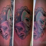 Фото тату театральные маски 09.09.2019 №051 - tattoo theater masks - tatufoto.com