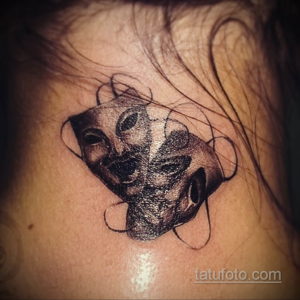 Фото тату театральные маски 09.09.2019 №054 - tattoo theater masks - tatufoto.com