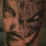 Фото тату театральные маски 09.09.2019 №058 - tattoo theater masks - tatufoto.com