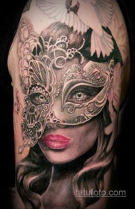 Фото тату театральные маски 09.09.2019 №059 - tattoo theater masks - tatufoto.com