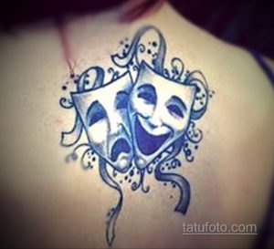 Фото тату театральные маски 09.09.2019 №065 - tattoo theater masks - tatufoto.com