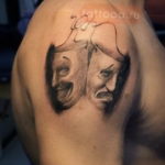 Фото тату театральные маски 09.09.2019 №068 - tattoo theater masks - tatufoto.com