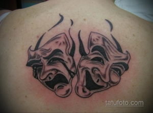 Фото тату театральные маски 09.09.2019 №072 - tattoo theater masks - tatufoto.com