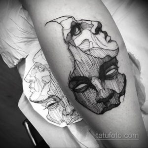 Фото тату театральные маски 09.09.2019 №075 - tattoo theater masks - tatufoto.com