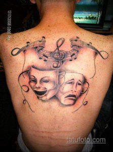 Фото тату театральные маски 09.09.2019 №076 - tattoo theater masks - tatufoto.com