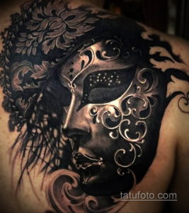 Фото тату театральные маски 09.09.2019 №077 - tattoo theater masks - tatufoto.com