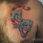 Фото тату театральные маски 09.09.2019 №078 - tattoo theater masks - tatufoto.com