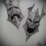 Фото тату театральные маски 09.09.2019 №087 - tattoo theater masks - tatufoto.com