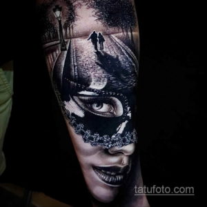 Фото тату театральные маски 09.09.2019 №098 - tattoo theater masks - tatufoto.com