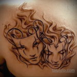 Фото тату театральные маски 09.09.2019 №099 - tattoo theater masks - tatufoto.com