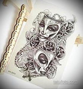 Фото тату театральные маски 09.09.2019 №108 - tattoo theater masks - tatufoto.com
