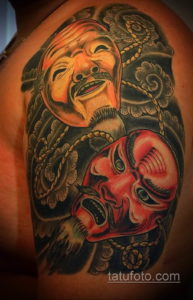 Фото тату театральные маски 09.09.2019 №109 - tattoo theater masks - tatufoto.com