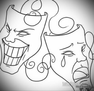 Фото тату театральные маски 09.09.2019 №115 - tattoo theater masks - tatufoto.com